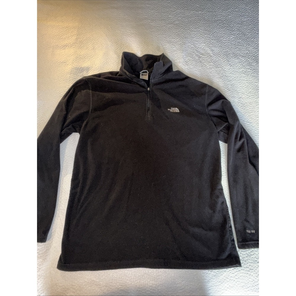 The North Face TKA 100 Fleece Pullover Black 1/4 Zip Mens Large Lightweight Hike